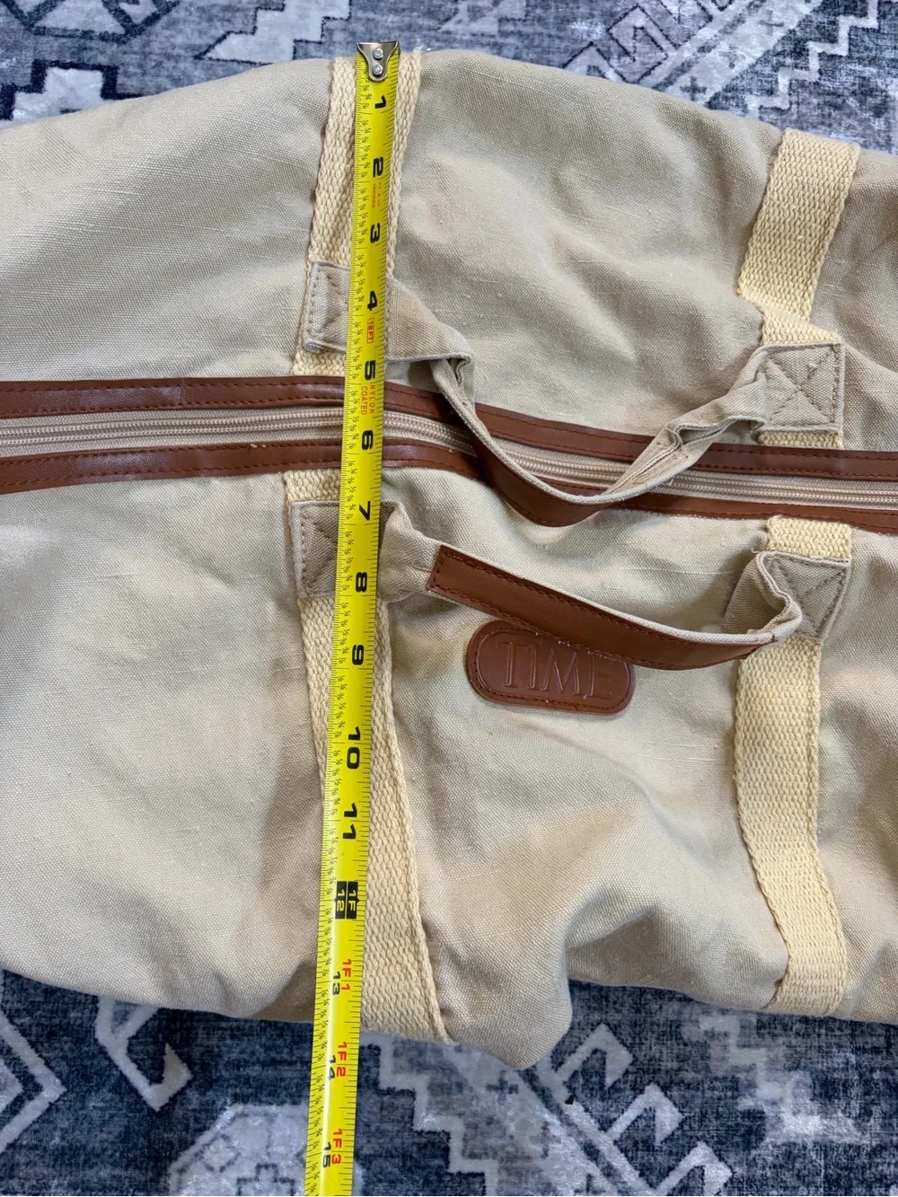 Vintage TIME Canvas Duffel Bag